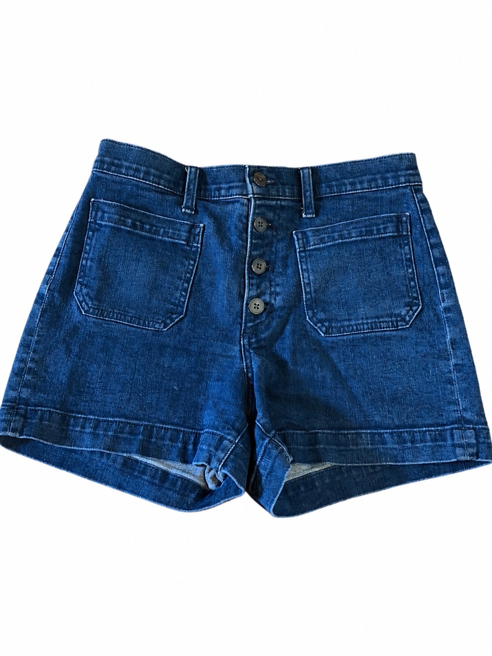 J. Crew Dark Blue Button-Front Denim Shorts
